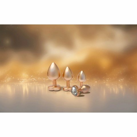 GLEAMING LOVE Pearl Gold Plug Small z kryształem, aluminium, 7,1 cm