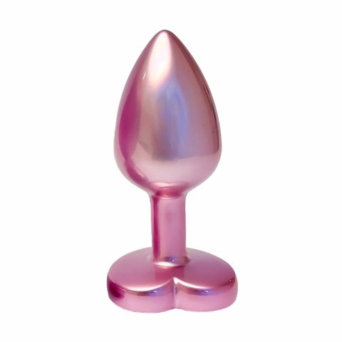 GLEAMING LOVE Pearl Pink Plug Small z kryształem, aluminium, 7,1 cm