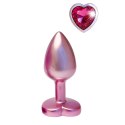 GLEAMING LOVE Pearl Pink Plug Small z kryształem, aluminium, 7,1 cm