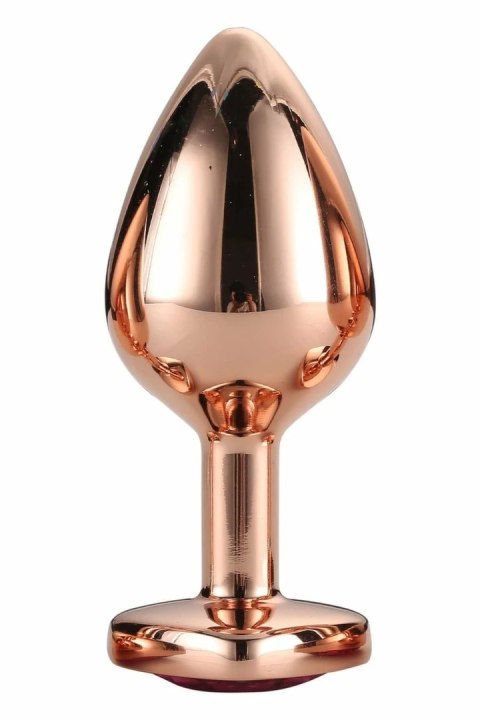 GLEAMING LOVE Rose Gold Plug Medium z kryształem, aluminium 8,3 cm