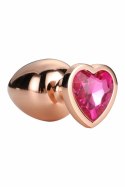 GLEAMING LOVE Rose Gold Plug Medium z kryształem, aluminium 8,3 cm