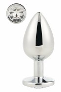 GLEAMING LOVE Silver Plug Large z kryształem, aluminium 9,5 cm