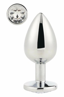 GLEAMING LOVE Silver Plug Large z kryształem, aluminium 9,5 cm