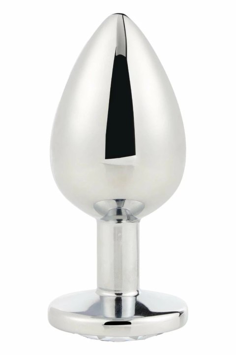 GLEAMING LOVE Silver Plug Large z kryształem, aluminium 9,5 cm