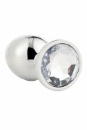 GLEAMING LOVE Silver Plug Large z kryształem, aluminium 9,5 cm