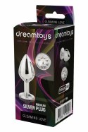 GLEAMING LOVE Silver Plug Medium z kryształem, aluminium 8,3 cm