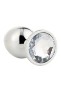 GLEAMING LOVE Silver Plug Medium z kryształem, aluminium 8,3 cm