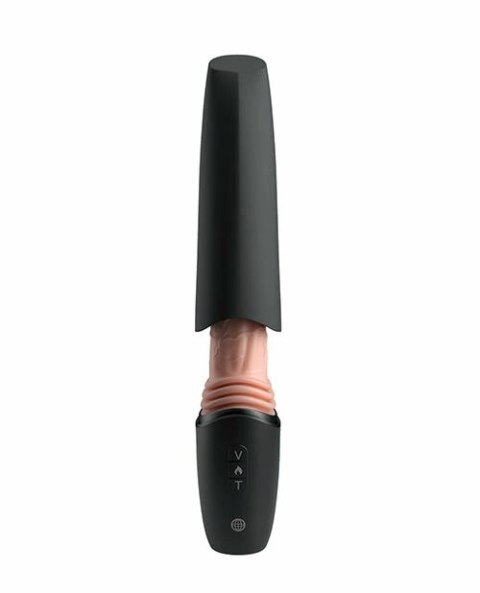 KING COCK PLUS Thrusting Cock Pro 12,7 cm silikonowy, podgrzewany, jasny