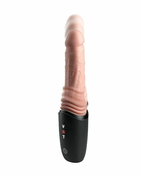 KING COCK PLUS Thrusting Cock Pro 12,7 cm silikonowy, podgrzewany, jasny