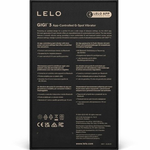 LELO GIGI 3 Intymny Masażer Punktu G Fioletowy 8 Trybow Bluetooth