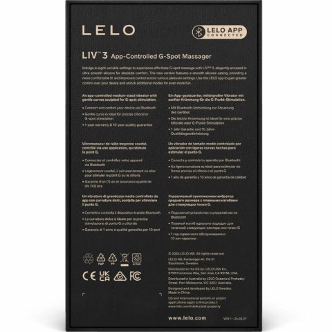 LELO LIV 3 rożowy - model punktowy, obsługa aplikacji Bluetooth