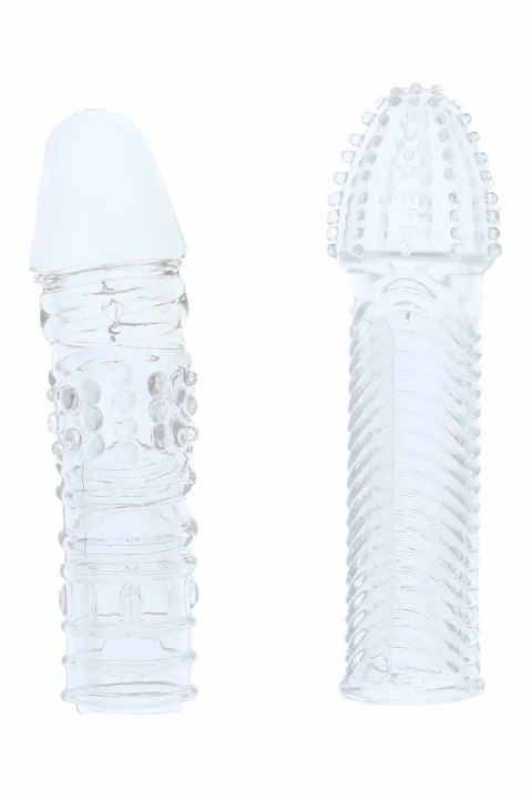 MENZSTUFF Penis Extender Pack Clear - Zestaw 2 elastycznych nakładek TPE