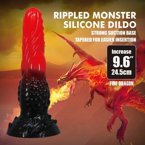 POWER MONSTERS Fire Dragon Fantasy model z przyssawką 24,5 cm czerwono-czarny