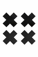 Peekaboo Pasties Classic Black X - samoprzylepne ozdoby satynowe 2 pary