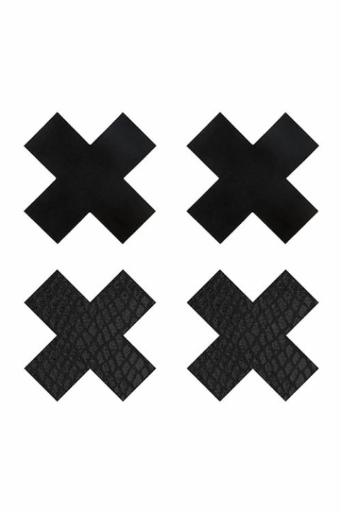Peekaboo Pasties Classic Black X - samoprzylepne ozdoby satynowe 2 pary