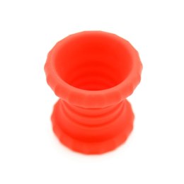 2 in 1 Silicone Cockring & Stretcher Black - zestaw silikonowych pierścieni 2w1