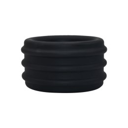 Silicone Cockring & Ball Stretcher Compact - silikonowy pierścień 2w1, czarny