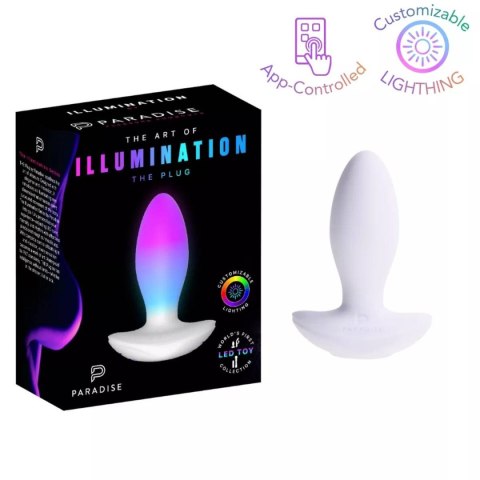 Wibrujący korek analny LED The Plug White Paradise Illumination