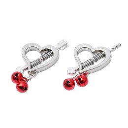 Heart Spring Clamp klamry z sercem i dzwoneczkami, stal nierdzewna